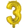 Image de Ballon Aluminium 40 cm : Chiffre 3 - Doré
