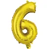Image de Ballon Aluminium 40 cm : Chiffre 6 - Doré