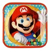 Image de 8 Assiettes carrées 23 cm en Papier Super Mario
