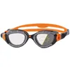 Image de Zoggs Predator Flex Lunettes de natation pour adulte, protection UV, sangles de lunettes confortables à réglage rapide, verres anti-buée, gris/orange/réacteur, coupe plus petite
