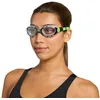 Image de Zoggs Predator Flex Lunettes de natation unisexes pour adultes avec protection UV anti-buée, verres incurvés, joint à réglage rapide, noir/vert, verres transparents, taille S