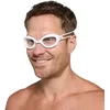 Image de Zoggs Predatör Lunettes de natation unisexes réglables pour adultes, joint de réglage ultra confortable et verres incurvés avec protection UV anti-buée, blanc, verres transparents, taille S