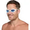 Image de Zoggs Predat r Lunettes de natation unisexes réglables pour adulte, joint ultra confortable et protection UV anti-buée, verres incurvés blancs, verres bleus teintés, taille S