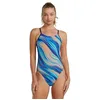 Image de TYR Durafast Elite Cutoutfit Swimsuit Maillot de Bain Une pièce, Bleu Sarcelle/Orange, 54 Femme