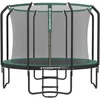 Image de SONGMICS Trampoline pour Enfant, Diamètre 366 cm, Filet de Protection, Poteau de 180 cm de Haut, Coussin de Sécurité, Échelle, Cadre en Acier, Noir et Vert Foncé STR123C01