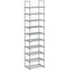 Image de SONGMICS Étagère à Chaussures en métal à 10 Niveaux - Design Personnalisable - Cadre en métal - Gain de Place - pour Dressing, Couloir - 30 x 45 x 174 cm - Gris - LSA025G02