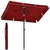 Image de SONGMICS Parasol 200 x 125 cm, Protection Solaire UPF 50+, Inclinable sur 30° dans les 2 sens, Hauteur Réglable, avec Sac de Transport, pour Jardin, Terrasse, sans Base, Rouge GPU025R01
