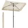 Image de SONGMICS Parasol 180 x 125 cm, Protection Solaire UPF 50+, Inclinable sur 30° dans les 2 sens, Hauteur Réglable, avec Sac de Transport, pour Jardin, Terrasse, sans Base, Beige GPU180M01