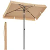Image de SONGMICS Parasol 180 x 125 cm, Protection Solaire UPF 50+, Inclinable sur 30° dans les 2 sens, Hauteur Réglable, avec Sac de Transport, pour Jardin, Terrasse, sans Base, Taupe GPU180K01