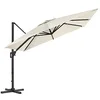 Image de SONGMICS Parasol de Jardin 290 x 290 cm, Ombrelle Déportée, Protection Solaire UPF 50 plus, Pivotant à 360°, Inclinaison Réglable, avec Base en Croix, Sangle et Housse, Beige GPU039M01