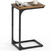 Image de VASAGLE Table d'Appoint, Bout de Canapé, Table de Chevet en C, Plateau de Télévision, pour Salon, Chambre, Style Industriel, Marron Rustique et Noir LET350B01