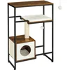Image de FEANDREA Arbre à Chat, Maison, Niche, Gain de Place, Marron Rustique PCT112X01