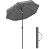 Image de SONGMICS Parasol de 160 cm, Protection Solaire UPF 50+, Inclinable sur 30° dans les 2 sens, Hauteur Réglable, avec Sac de Transport, pour Balcon, Jardin, Terrasse, Plage, sans Base, Gris GPU060G01