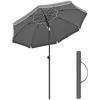 Image de SONGMICS Parasol de 200 cm, Protection Solaire UPF 50+, Inclinable sur 30° dans les 2 sens, Hauteur Réglable, avec Sac de Transport, pour Balcon, Jardin, Terrasse, Plage, sans Base, Gris GPU065G01