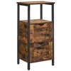 Image de VASAGLE Armoire de Salle de Bain, Armoire de Rangement de Salle de Bain, Armoire de Rangement Mince pour Salle de Bain, avec 2 tiroirs, Compartiment Ouvert, Gain de Place, 37 x 30 x 80 cm, Marron