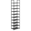 Image de SONGMICS Étagère Chaussure à 10 Niveaux, Range-Chaussure, Porte-Chaussure, Meuble de Rangement, 28 x 45 x 173 cm, Cadre en Métal, en Tissu Non-tissé, pour Entrée, Chambre, Noir LSH010B02