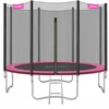 Image de SONGMICS Trampoline Extérieur Enfant Diamètre 305 cm, Filet de Protection Externe, Coussins de Sécurité, Échelle, Poteau Droit de 180 cm de Haut, Cadre en Acier, Rose STR101P01