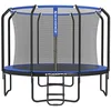 Image de SONGMICS Trampoline pour Enfant, Diamètre 305 cm, Filet de Protection, Poteau de 180 cm de Haut, Coussin de Sécurité, Échelle, Cadre en Acier, Noir et Bleu STR103Q01