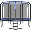 Image de SONGMICS Trampoline pour Enfant, Diamètre 366 cm, Filet de Protection, Poteau de 180 cm de Haut, Coussin de Sécurité, Échelle, Cadre en Acier, Noir et Bleu STR123Q01