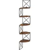 Image de VASAGLE Étagère Murale à 5 Niveaux, Meuble d’Angle, Bibliothèque, Rangement, Montage Facile, pour Chambre, Salon, Salle de Bain, Cuisine, Bureau, Marron Rustique et Noir LLS851B01