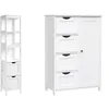 Image de VASAGLE Armoire Haute et Meuble de Salle de Bain, Meuble de Rangement, Casier Ouvert, Tiroirs, Placard, Style Moderne, pour Salle de Bain, Salon, Cuisine, Blanc BBC781P31