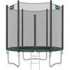 Image de SONGMICS Trampoline Extérieur Enfant Diamètre 183 cm, Filet de Protection Externe, Coussins de Sécurité, Échelle, Poteau Droit de 180 cm de Haut, Cadre en Acier, Noir et Vert STR061C01