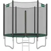 Image de SONGMICS Trampoline Extérieur Enfant Diamètre 244 cm, Filet de Protection Externe, Coussins de Sécurité, Échelle, Poteau Droit de 180 cm de Haut, Cadre en Acier, Noir et Vert STR081C01