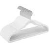 Image de SONGMICS Lot de 30 cintres en Velours, antidérapants, Fentes pour épaules, Barre pour Pantalon, Crochet Rotatif à 360°, épaisseur 0,6 cm, Longueur 43 cm, Blanc CRF029W03