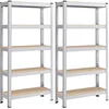 Image de SONGMICS Lot de 2, Étagère de Rangement à 5 Niveaux, 30 x 75 x 150 cm, Capacité 650 kg, Planches Réglables, Style Industriel, pour Cuisine, Salon, Argent GLR030E02