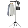 Image de SONGMICS Étendoir à Linge, Séchoir sur Pied, 3 Bras Rotatifs pour Cintres, 4 Pieds, pour l'Intérieur, Acier Inoxydable, Hauteur 150 cm, Noir LLR510B01