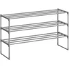 Image de SONGMICS Étagère à Chaussures 3 Niveaux, Porte-Chaussures en Métal, à l’Endroit ou à l’Envers, pour 16-20 Paires, Empilable, pour Couloir, 30 x 92 x 55 cm, Gris LSA303G01