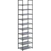 Image de SONGMICS Étagère Chaussure à 10 Niveaux, Range-Chaussure, Porte-Chaussure, Meuble de Rangement, 28 x 45 x 173 cm, Cadre en Métal, en Tissu Non-tissé, pour Entrée, Chambre, Gris LSH010G01