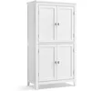 Image de VASAGLE Armoire de Salle de Bain, Meuble de Rangement, Placard de Cuisine avec 4 Portes, Étagères Réglables, 30 x 60 x 110 cm, Blanc BBC552P31