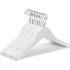 Image de SONGMICS Cintre Enfant en Bois, Lot de 10, avec Barre de Suspension, Encoches, Crochet Rotatif à à 360°, Longueur 35 cm, Blanc CRW006W02