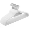 Image de SONGMICS Cintre en Velours, Lot de 20, Antiglisse, Barre à Cravate, Crochet Pivotant 360°, Épaisseur 0,6 cm, Longueur 43,5 cm, pour Manteau, Robe, Pantalon, Blanc et Argent CRF020W01