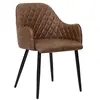 Image de SONGMICS Lot de 2 Chaise de Salle à Manger, Fauteuil, Siège Moderne rembourrée, avec Dossier, revêtement en PU Vintage, Charge 110 kg, pour Salle à Manger, Marron LDC085K02