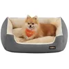 Image de Feandrea Panier pour Chiens, Canapé-Lit pour Animaux, Coussin Amovible et Réversible, Bords Surélevés, Fond Antidérapant, Taille M, 70 x 55 x 21 cm, Gris Tourterelle et Beige Sable PGW003G01