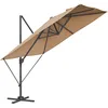 Image de SONGMICS Parasol de Jardin Déporté 270 x 270 cm, UPF 50+ Parasol d’extérieur, Pivotant à 360°, Inclinaison, avec Manivelle, Base en Croix, pour Terrasse, Marron Camel GPU057K01
