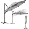 Image de SONGMICS Parasol de Jardin 300 cm, UPF 50+, Parasol d Extérieur, Pivotant à 360°, Inclinaison Fluide, Manivelle, avec Base en Croix, Gris Tourterelle GPU074G10