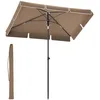 Image de SONGMICS Parasol 200 x 125 cm, Protection Solaire UPF 50+, Inclinable sur 30° dans les 2 sens, Hauteur Réglable, avec Sac de Transport, pour Jardin, Terrasse, sans Base, Marron Noisette GPU025K25