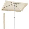 Image de SONGMICS Parasol 230 x 150 cm, Protection Solaire UPF 50+, Inclinable sur 30° dans les 2 sens, Hauteur Réglable, avec Sac de Transport, pour Jardin, Terrasse, sans Base, Beige GPU044M01