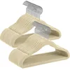 Image de SONGMICS Cintres Enfants, Lot de 50, en Velours, avec Crochets Argentés Pivotants à 360°, Cintres pour Vêtements, Gain de Place, Cintres Antiglisse, Beige Sable CRF027K05