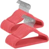 Image de SONGMICS Cintres Enfants, Lot de 50, en Velours, avec Crochets Argentés Pivotants à 360°, Gain de Place, Cintres Antiglisse, Rouge Fraise