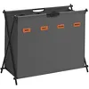 Image de SONGMICS Panier à Linge, Corbeille à Linge, Trieur de Linge de 155 L, 4 Sections, Structure en X Pliable, Organisateur de Vêtements avec Étiquettes Personnalisables, Gris Ardoise LCB140G01
