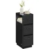 Image de VASAGLE Kailyn Collection - Table de Chevet Étroite, Lot de 2, Table d’Appoint, 2 Tiroirs, Compartiment Ouvert, Montage à Gauche ou à Droite, Chambre, Moderne, Noir d'encre LET856B56V1