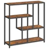 Image de VASAGLE Bibliothèque, Étagère 4 Niveaux, Étagère sur Pieds, 30 x 100 x 103 cm, Meuble de Rangement, pour Salon, Bureau, Chambre, Cuisine, Marron Rustique et Noir d'encre LLS134B01V1