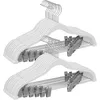 Image de SONGMICS Cintres pour Pantalons, Lot de 20, en Velours, Longueur 42,5 cm, avec Pinces Réglables, Antiglisse, Gain de Place, pour Pantalons, Manteaux, Robes, Blanc CRF012W20