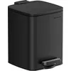 Image de SONGMICS Poubelle de Salle de Bain, Corbeille à Déchets à Pédale avec Couvercle, 6L, pour les Petits Espaces, Fermeture en Douceur, en Acier, Noir LTB590B0602