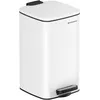 Image de SONGMICS Poubelle de Salle de Bain, Corbeille à Déchets à Pédale avec Couvercle, 8L, pour les Petits Espaces, Fermeture en Douceur, en Acier, Blanc LTB591W0802