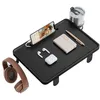 Image de VASAGLE Plateau de Lit, pour Lit Superposé, Emplacement pour Téléphone, Porte-Verre Rotatif, Crochet, Pinces Réglables, Chambre, Noir d’Encre LET301B01